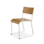 Church Chair Set of 2 Natural Oak | White Frame