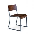 Church Chair Set of 2 Walnut | Grey Frame