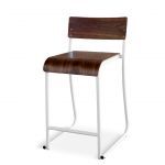 Church Stool Walnut | White Frame