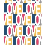 Love Wallpaper Pink/Blue/Yellow/Cream