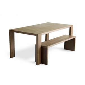Gus Modern Plank Dining Table & Bench