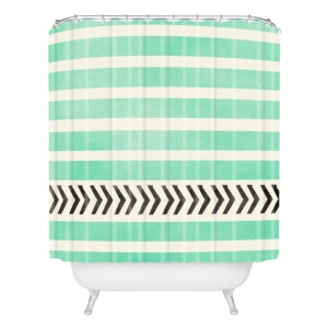 Bobby Berk Home Mint Stripes & Arrows Shower Curtain
