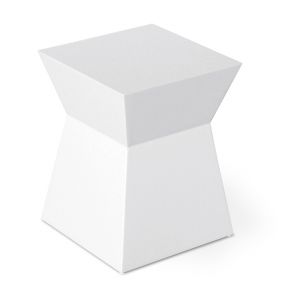 Gus Modern Pawn Stool - White Lacquer