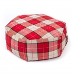 Hex Ottoman - Tartan Rouge