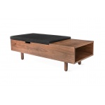 Mimico Storage Ottoman - Walnut